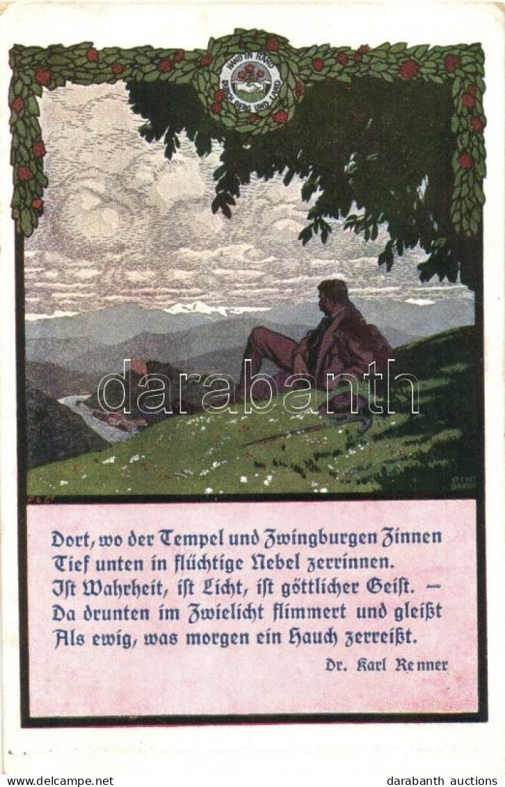 T3 Austrian Propaganda Postcard Of The 'Naturfreunde' / 'Friends Of Nature' Movement With The Poem Of Karl Renner, Zentr - Sin Clasificación