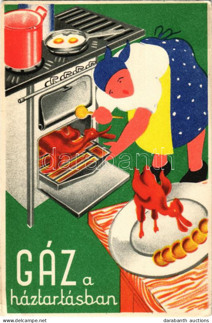 ** T2/T3 Gáz A Háztartásban. Seidner Litográfia / Hungarian Gas Advertisement Card (EK) - Sin Clasificación