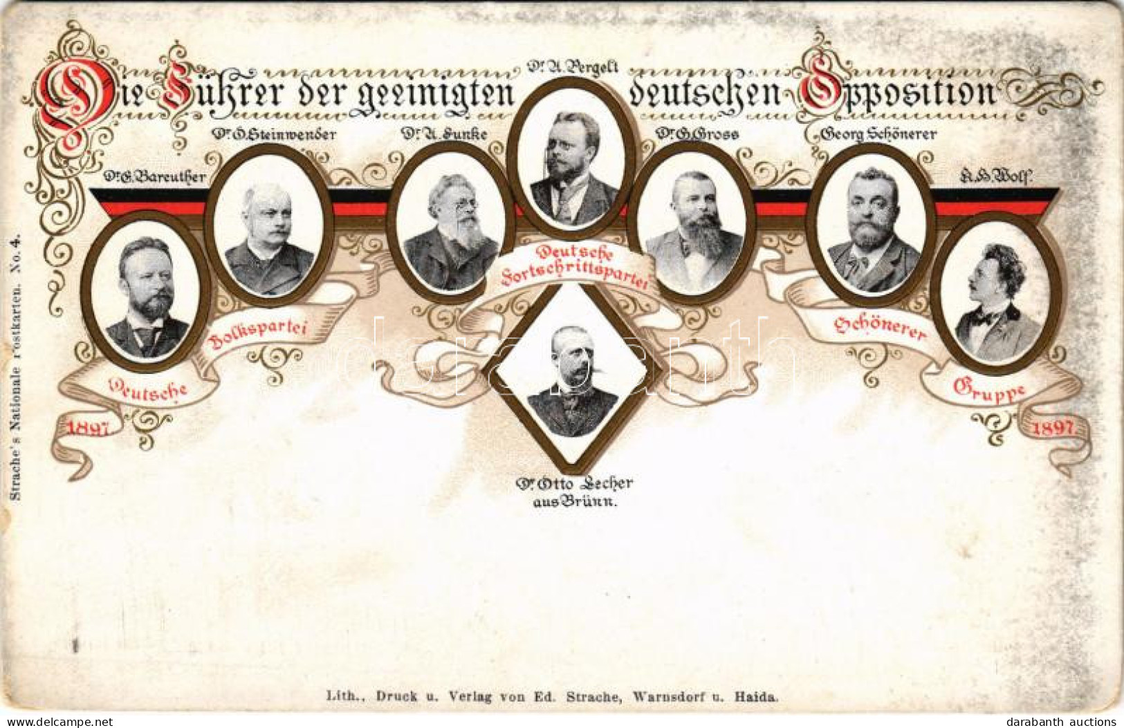 * T2/T3 1897 Die Führer Der Geeinigten Deutschen Opposition: Deutsche Volkspartei, Deutsche Sportschrittspartei, Schöner - Non Classificati