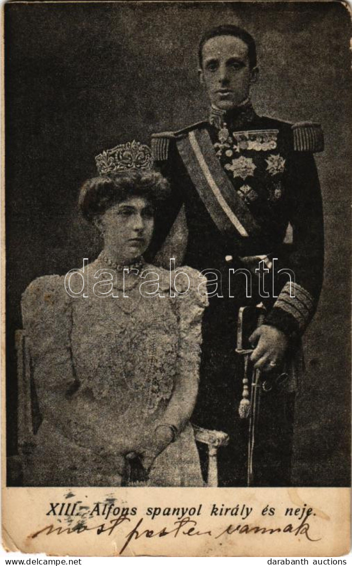 T3 1908 XIII. Alfonz Spanyol Király és Neje / Alfonso XIII, King Of Spain And Victoria Eugenie Of Battenberg, Queen Of S - Sin Clasificación