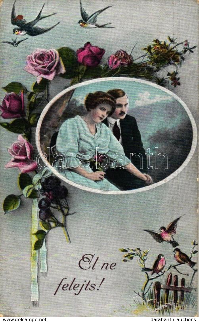 T3 El Ne Felejts! / Romantic Couple, Love Greeting Card, L&P 6094/III (EB) - Non Classés