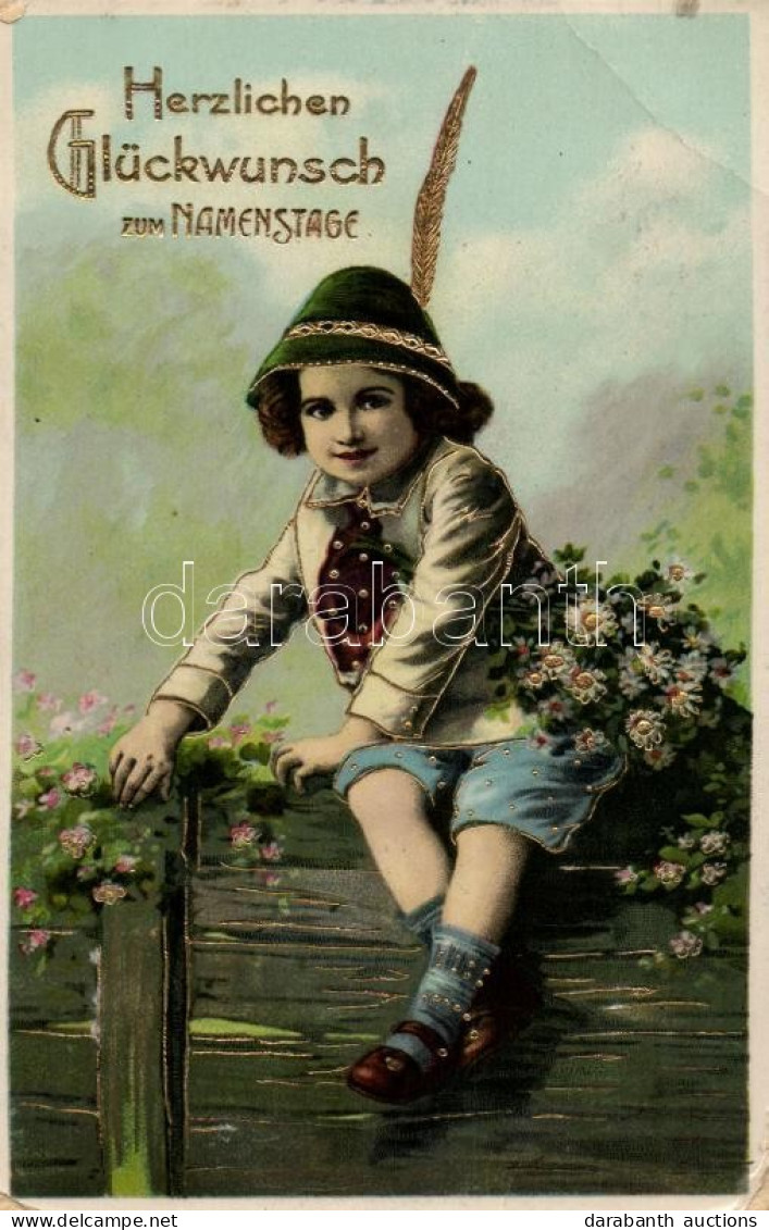 * T3 Name Day, Boy, Golden Decoration, S.B. 991 H. Litho (EB) - Unclassified