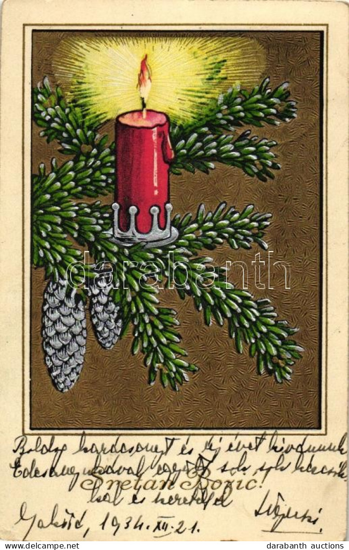 T2/T3 Christmas, Candle, Golden And Silver Decoration Emb. (EK) - Unclassified