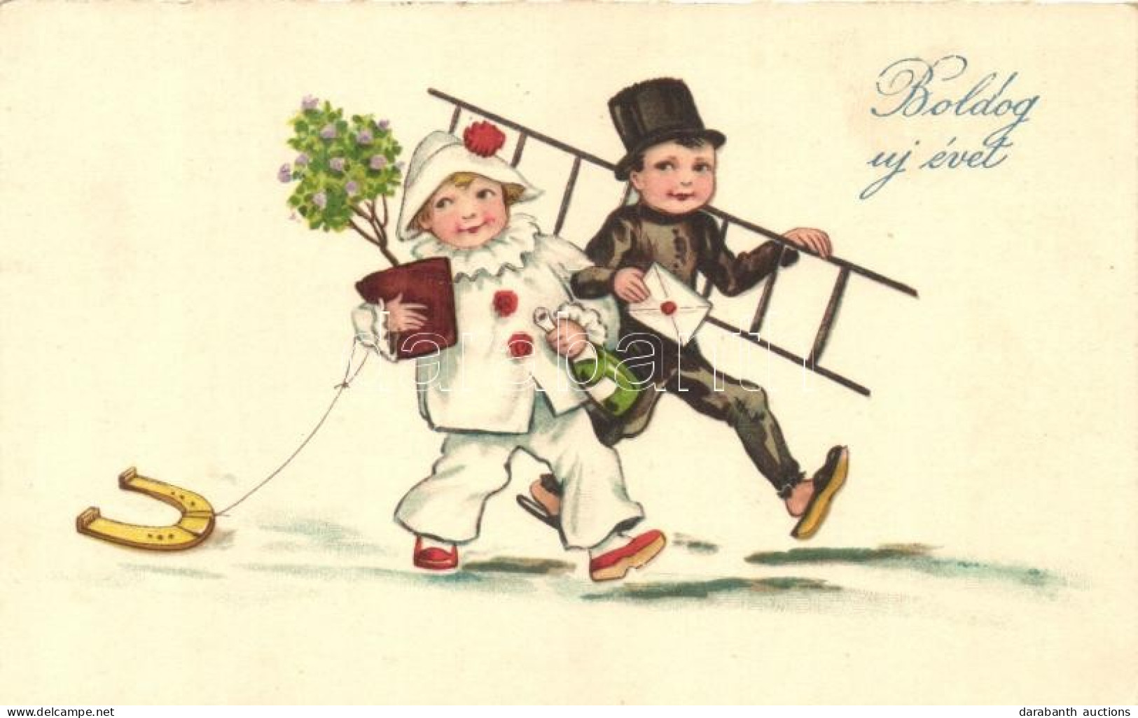T2 New Year, Clown, Chimney Sweeper, Amag No. 1137. Litho - Non Classificati