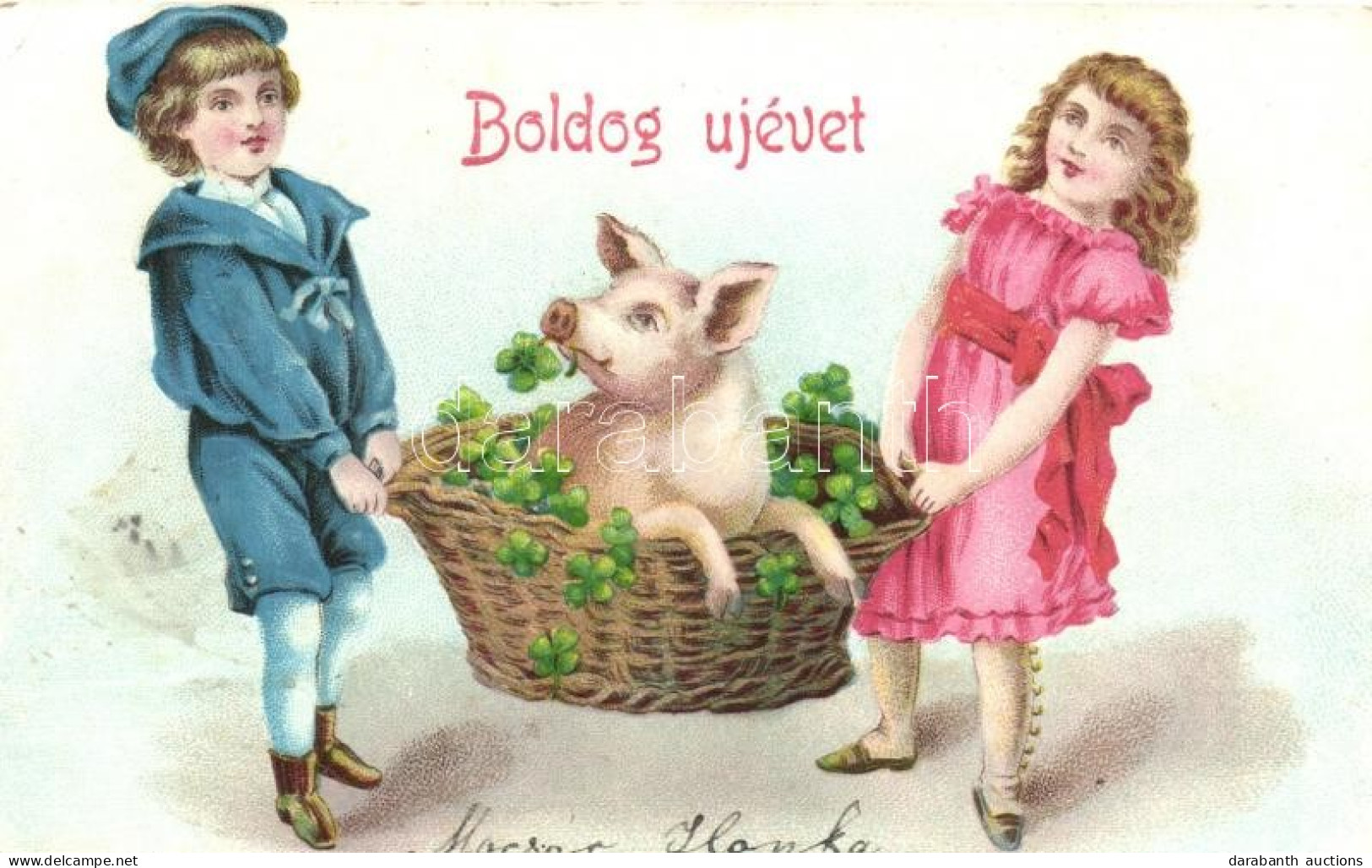 T2/T3 New Year, Children, Pig, Clover, Litho (EK) - Sin Clasificación