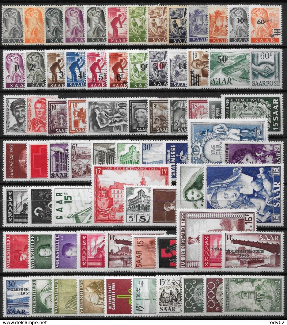 ANCIENNES COLONIES FRANCAISES - SARRE - LOT - NEUF** MNH - TOUS DIFFERENTS - 2 SCANS - Collections, Lots & Séries