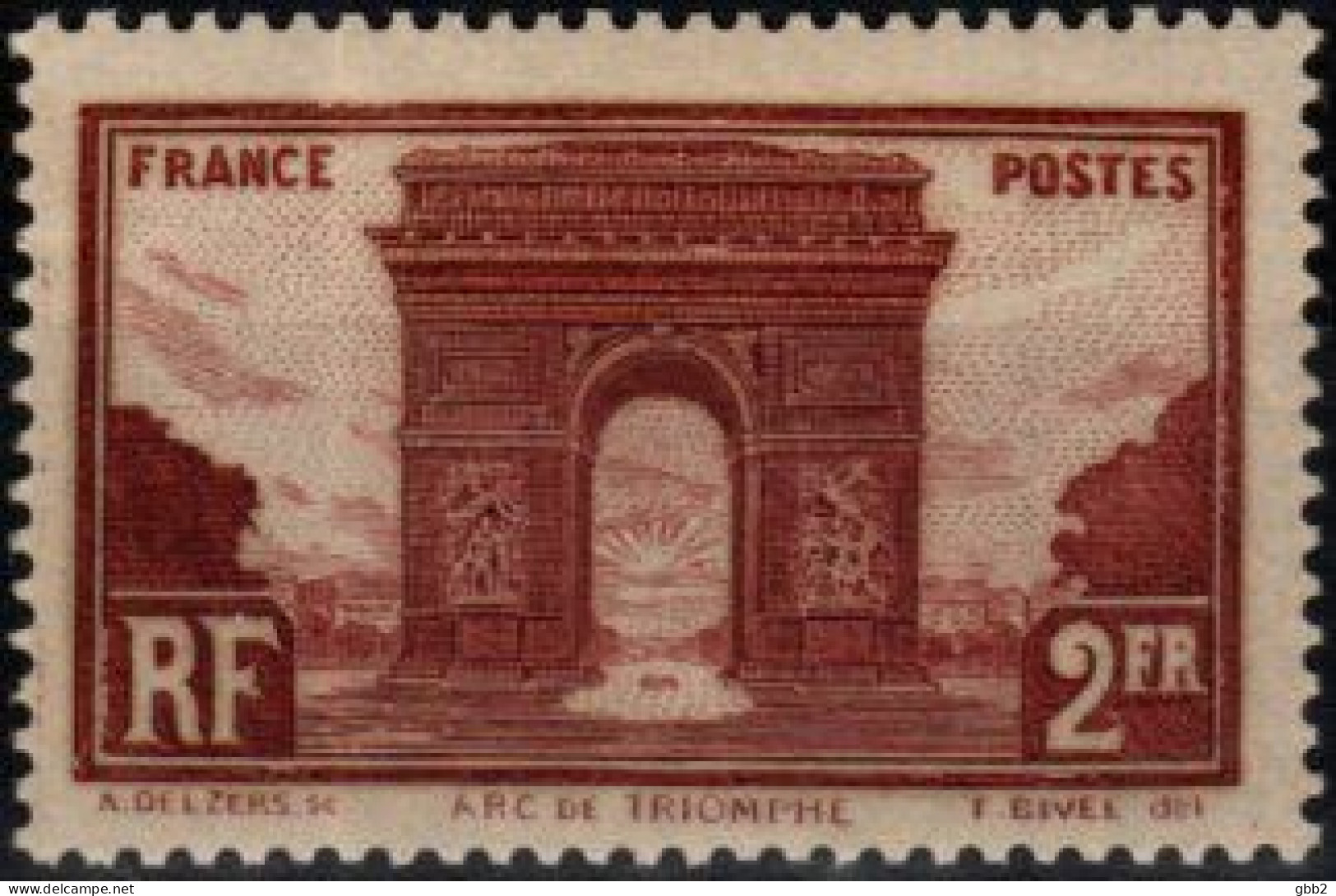FRANCE - YT N° 258 "ARC DE TRIOMPHE" Neuf** LUXE". PROPOSITION LA MOINS CHERE Sur DELCAMPE. A Saisir. - Unused Stamps