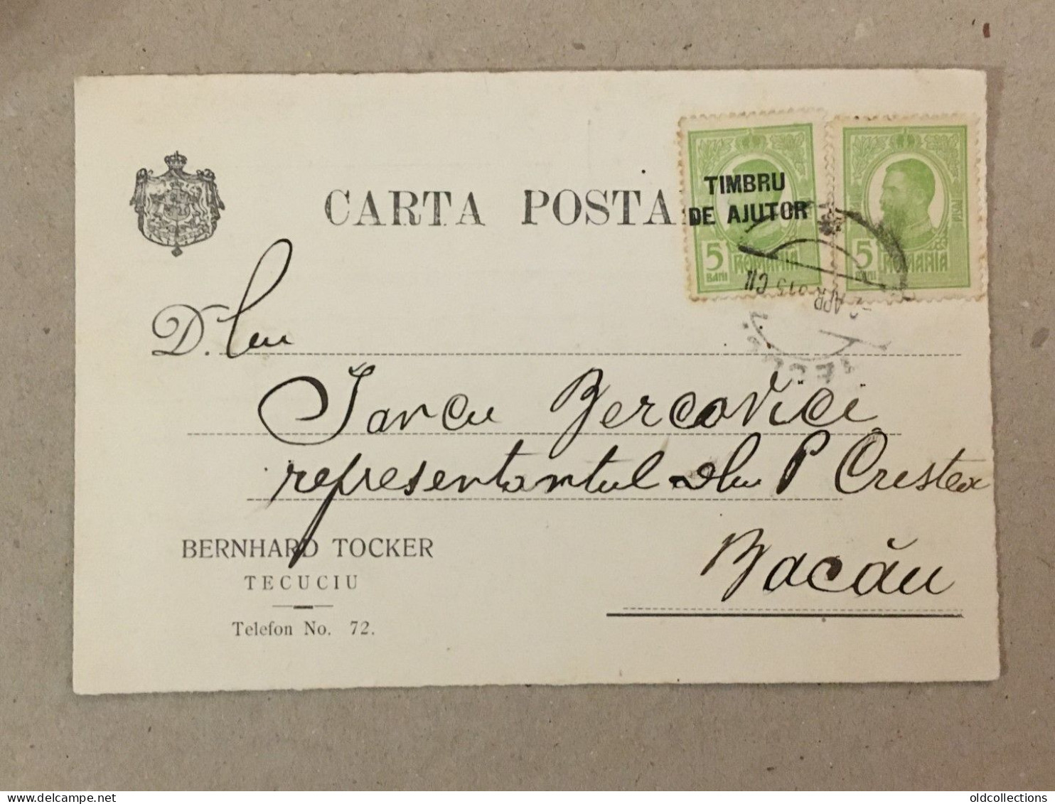 Romania Postal Stationery Entier Postal Ganzsache - Tecuci Bacau Timbru De Ajutor Aid Stamp Timbre D'aide - Briefe U. Dokumente