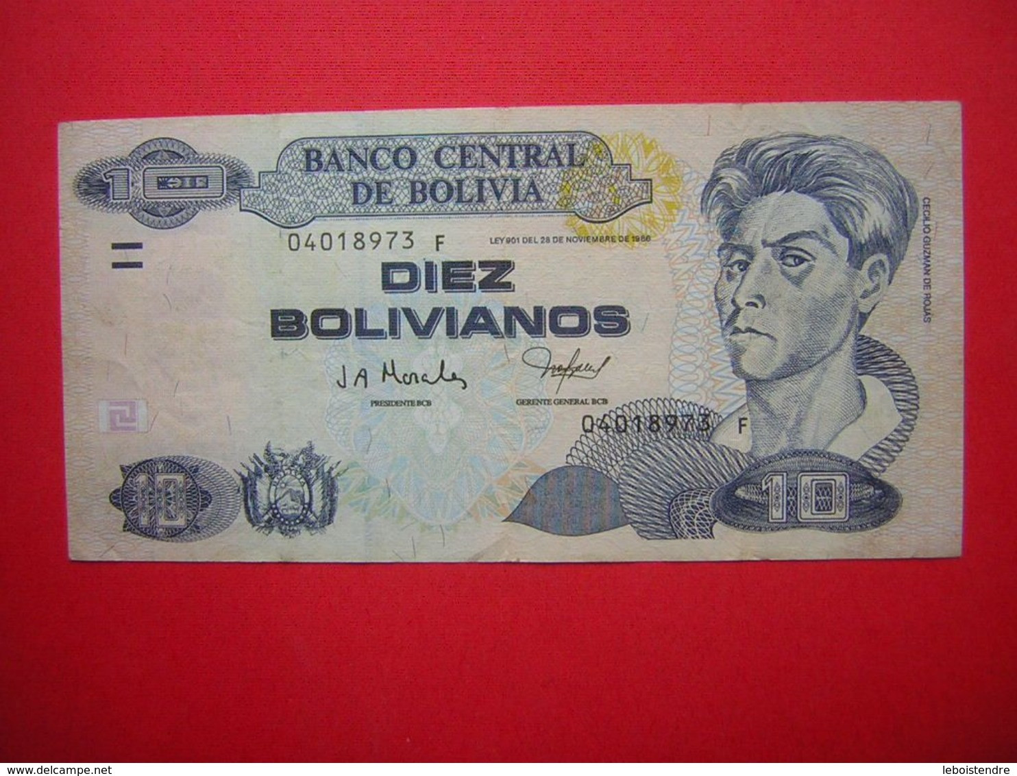 1 BILLET  BANCO CENTRAL DE BOLIVIA 10 DIEZ BOLIVIANOS  1986 - Bolivië