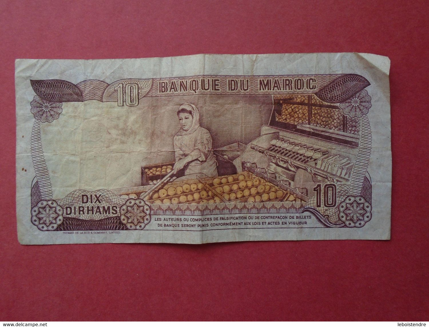 1 BILLET    BANQUE DU MAROC  DIX DIRHAMS  1970 - Maroc