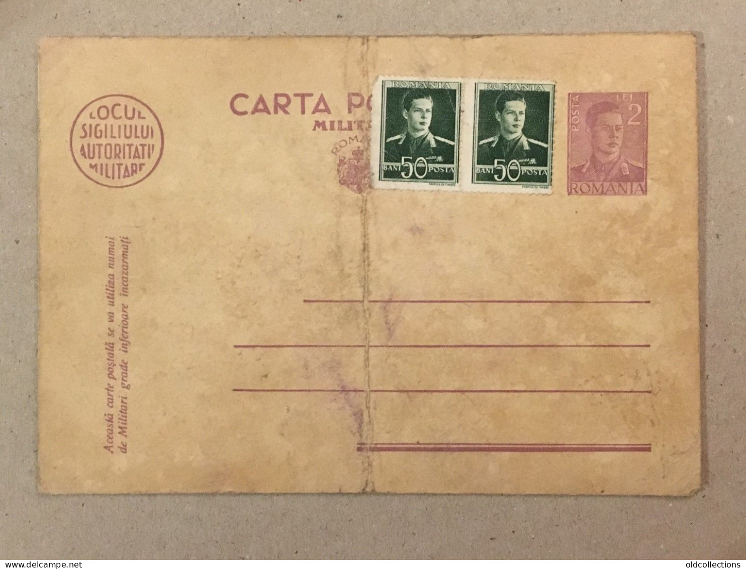 Romania Postal Stationery Entier Postal Ganzsache Mihai Carte Postala Militara Military Postcard Carte Postale Militaire - Covers & Documents