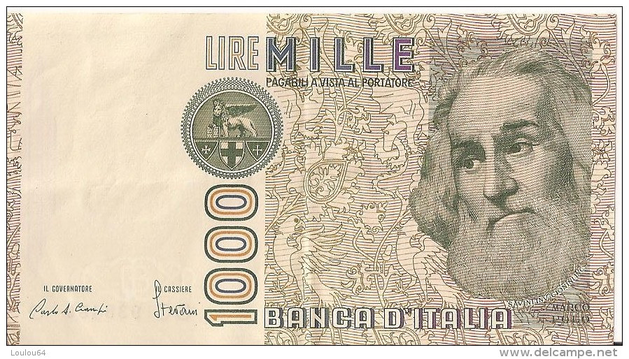 1000 Lire 1982 - Marco PAULO - N° CC 938489 O  - ITALIE - - 1.000 Lire