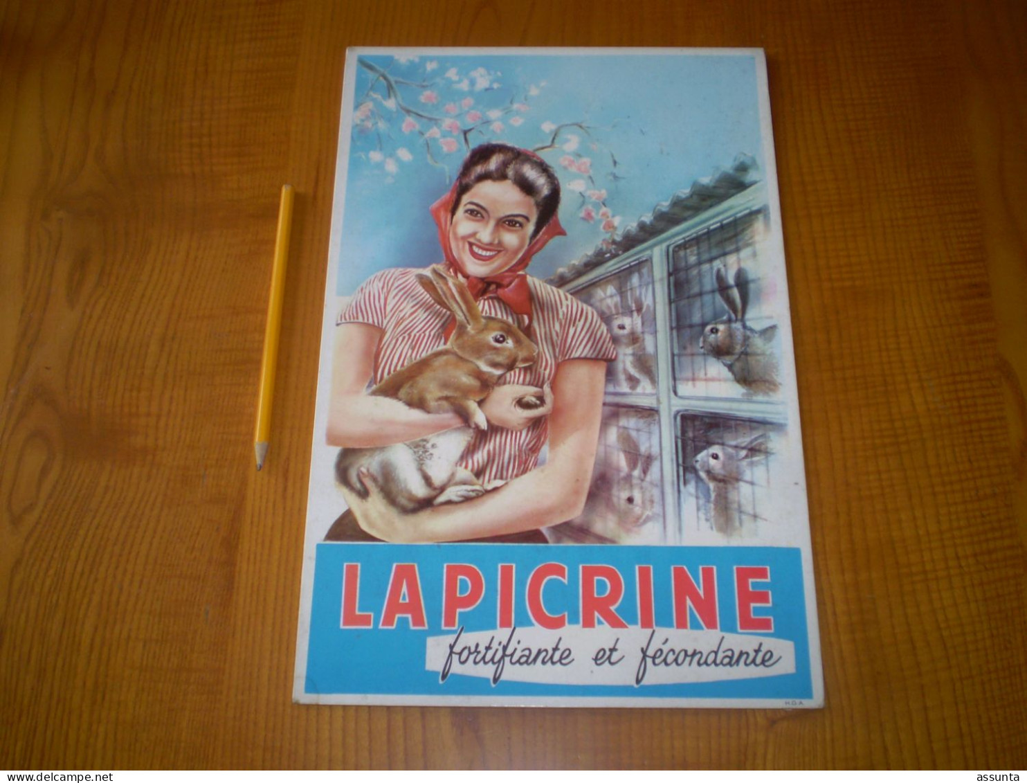 Plaque Publicitaire En Carton épais: LAPICRINE Aliments Pour Lapins, Présentoir à Poser - Pappschilder