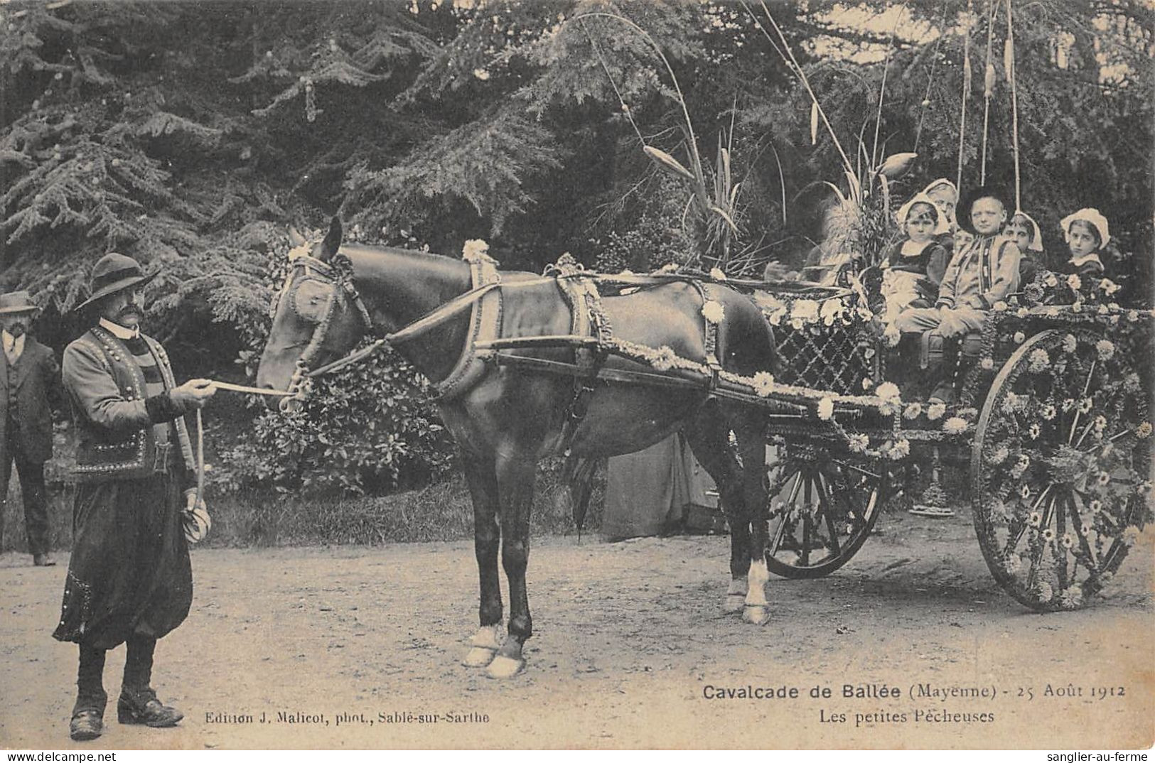 CPA 53 CAVALCADE DE BALLEE / MAYENNE / 25 AOUT 1912 / LES PETITES PECHEUSES - Other & Unclassified