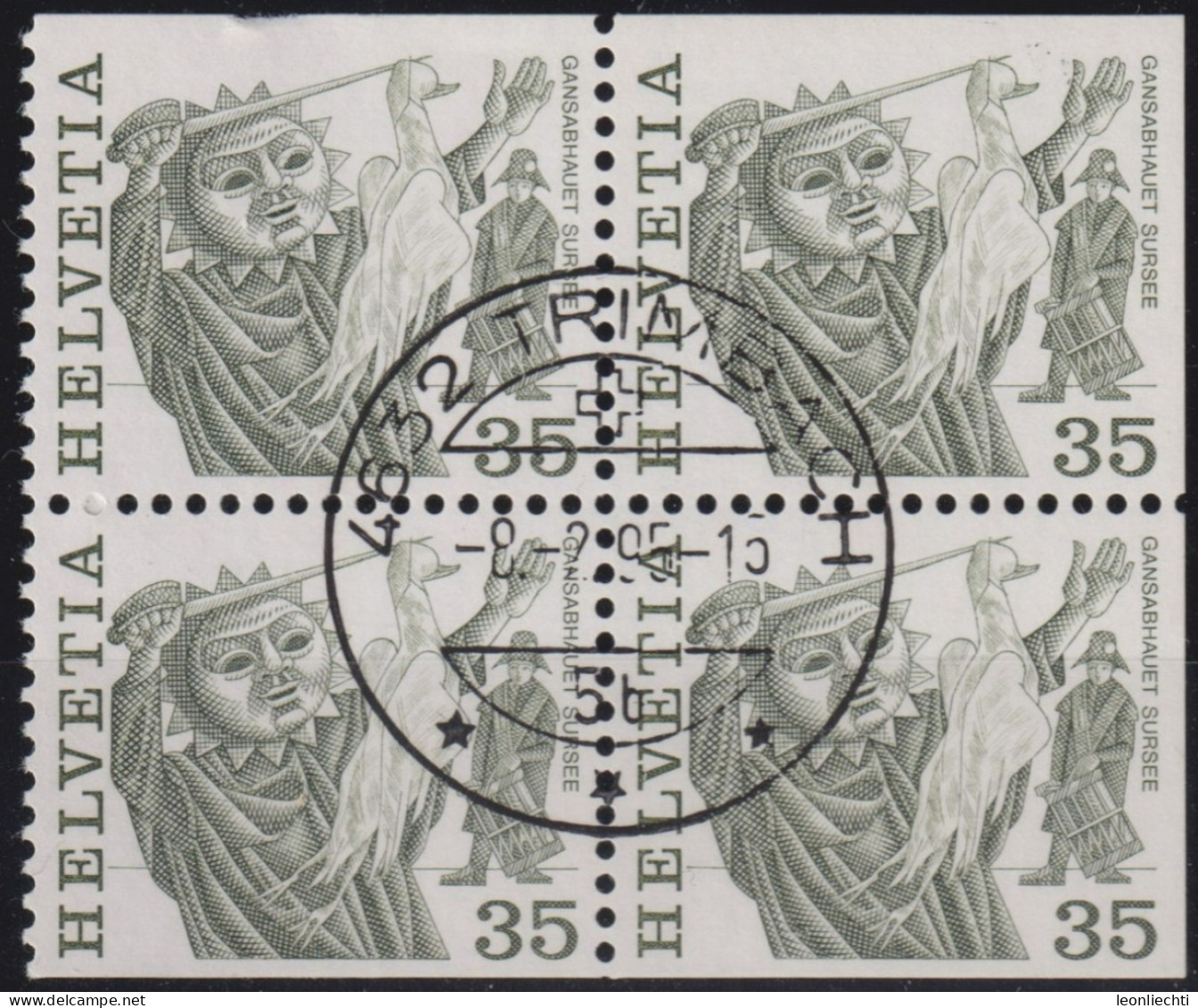 1984 Schweiz ° Zum: CH 597H9, Aus Markenheftchen, Gansabhauet Sursee (° TRIMBACH) - Usati