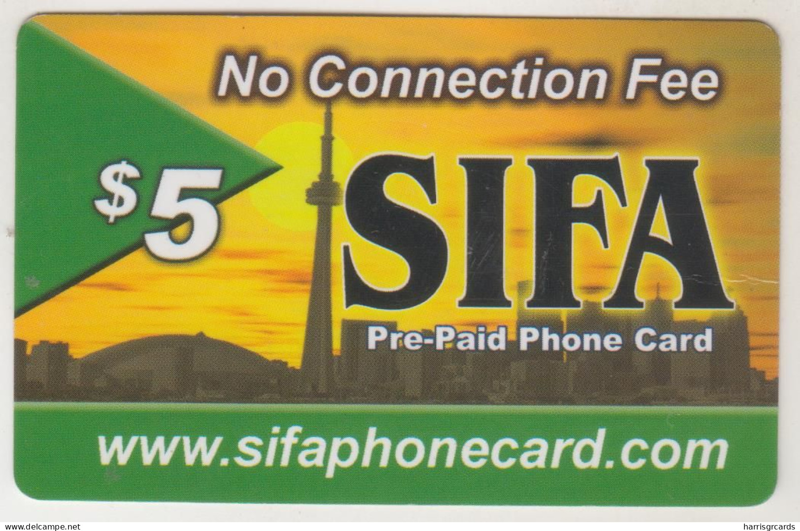 CANADA - No Connection Fee - City View, Sifa Prepaid Card $5, Used - Canada