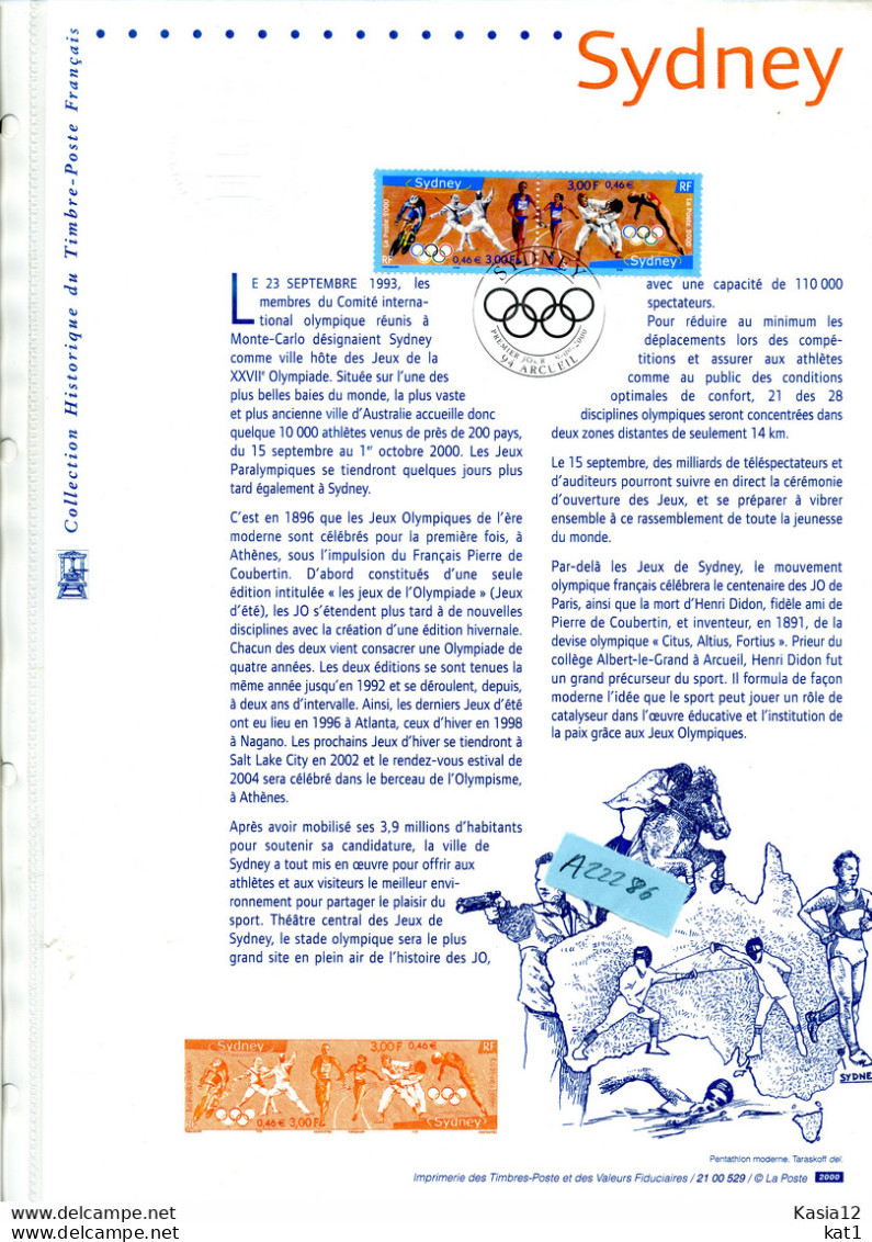 A22286)Olympia 2000: Frankreich 3481 - 3482 Paar Sonderblatt - Zomer 2000: Sydney