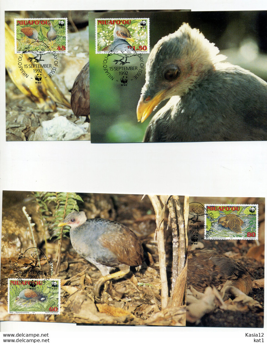 A45189)WWF-Maximumkarte Vogel: Niuafo ' Ou 233 - 236 - Maximumkaarten