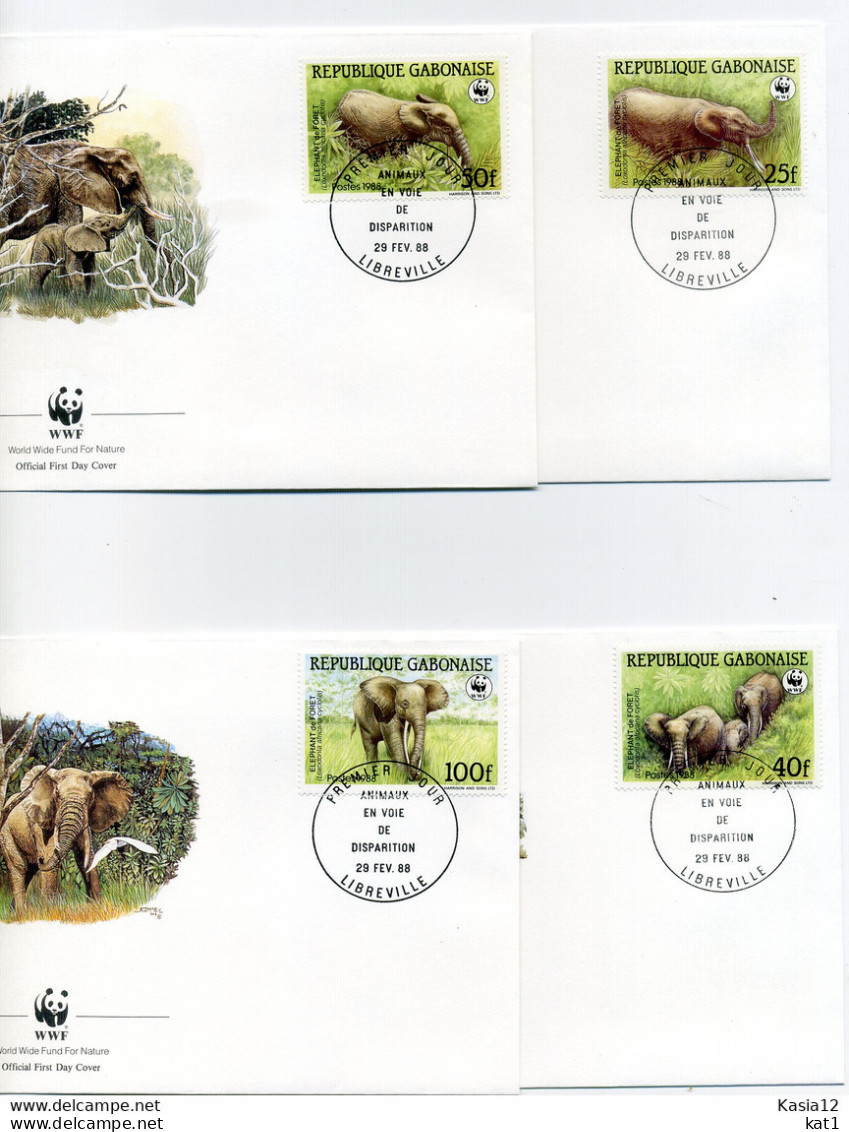 A45256)WWF-FDC Saeugetiere: Gabun 1009 - 1012 - FDC