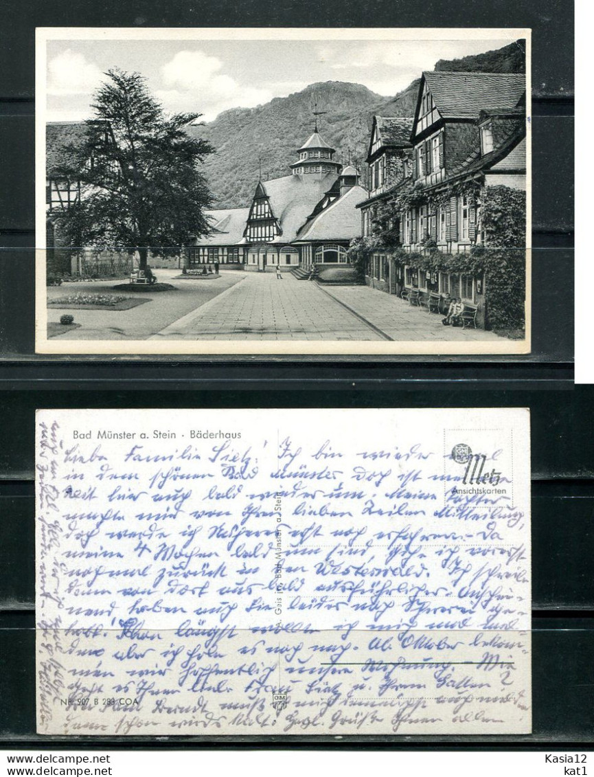 K13858)Ansichtskarte: Bad Muenster Am Stein, Baederhaus - Bad Muenster A. Stein - Ebernburg