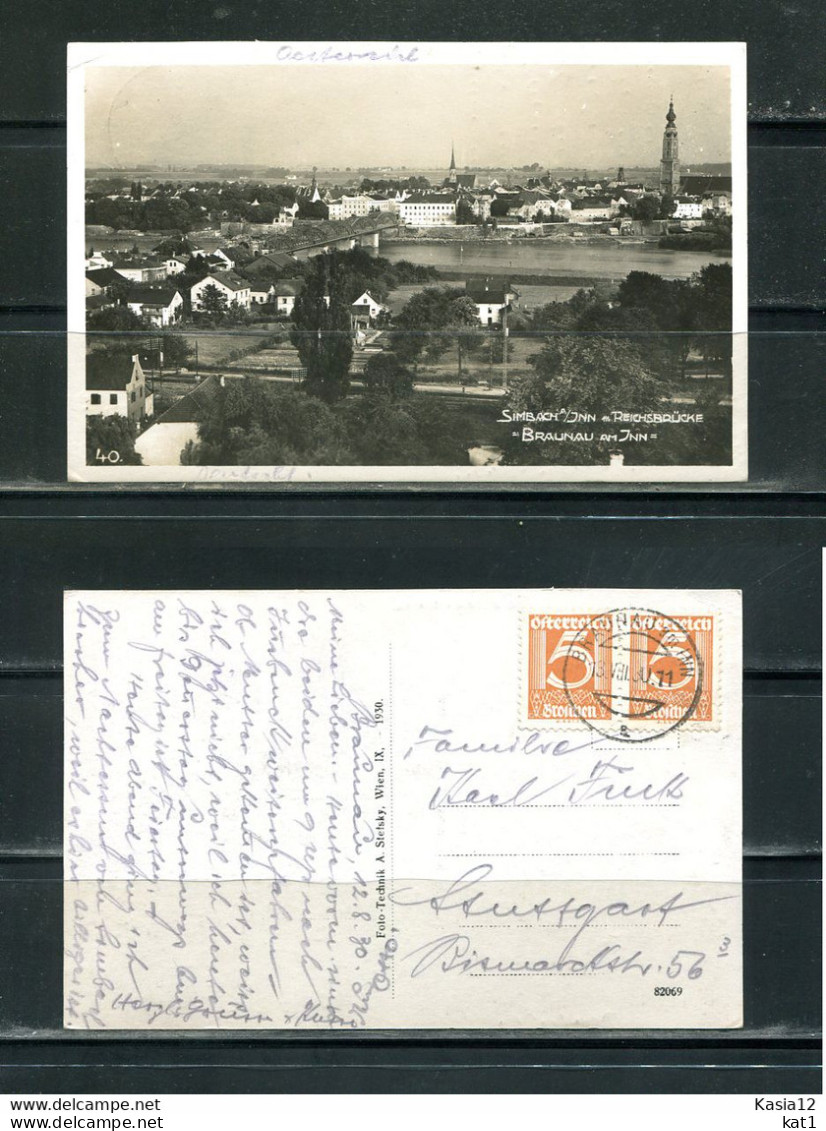 K14086)Ansichtskarte: Simbach A. Inn, Reichsbruecke, Gelaufen 1930 - Simbach