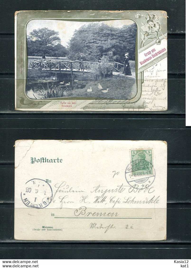 K14157)Ansichtskarte: Hamburg - Blankenese, Hirschpark, Gelaufen 1903 - Blankenese