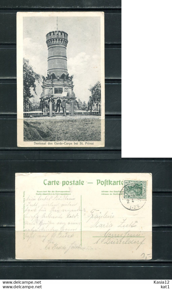 K14419)Ansichtskarte: St. Privat, Denkmal, Gelaufen 1907 - Lothringen