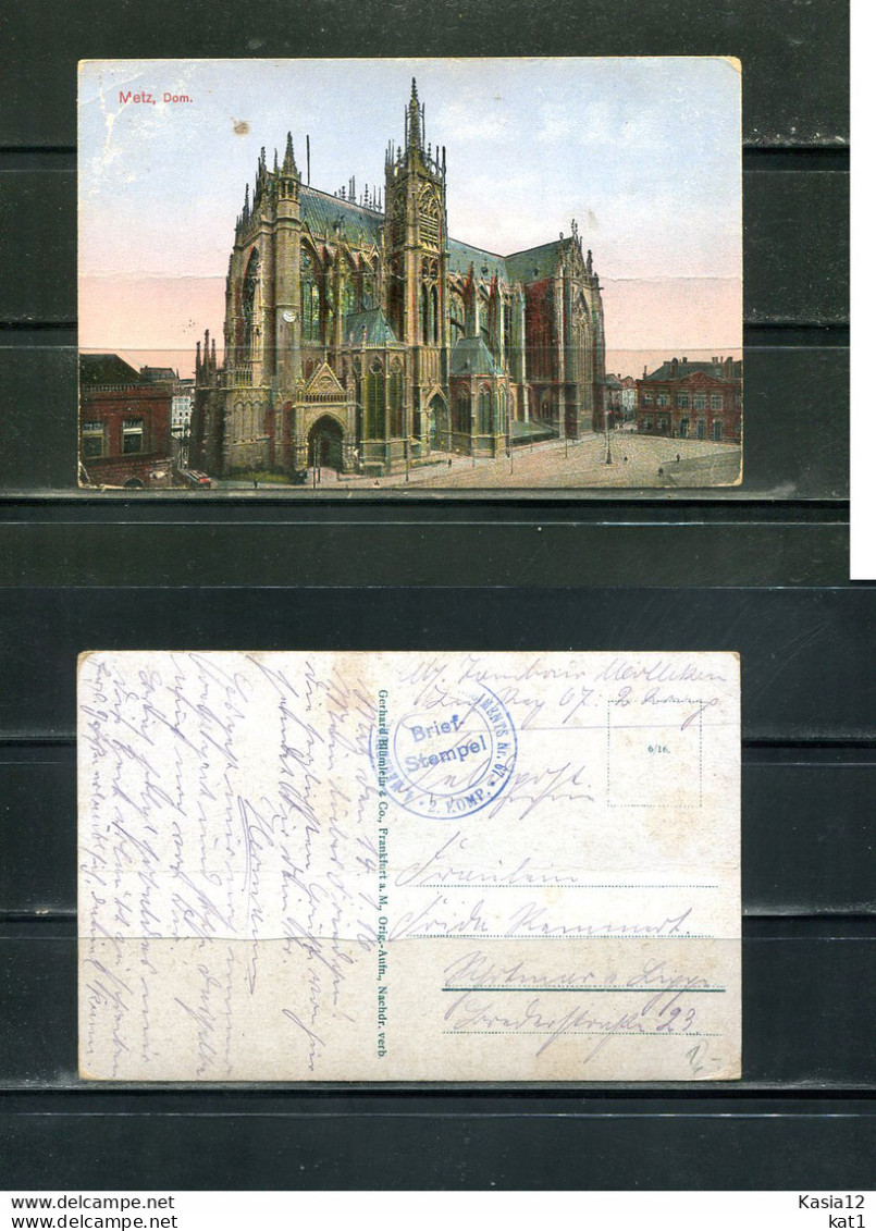 K14431)Ansichtskarte: Metz, Dom, Gelaufen 1916 - Lothringen