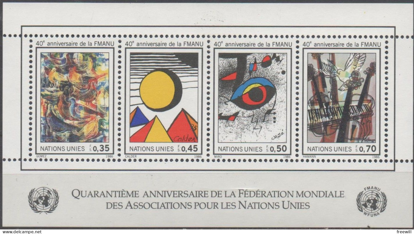 Fédération Mondiale Des Associations XXX 1986 - Blokken & Velletjes