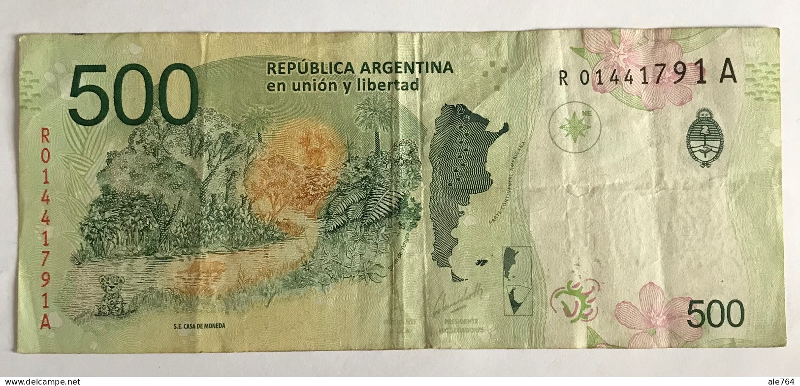 Argentina Replacement 500 Pesos, Sing Sturzenegger-Michetti, P 365, XF. - Argentine