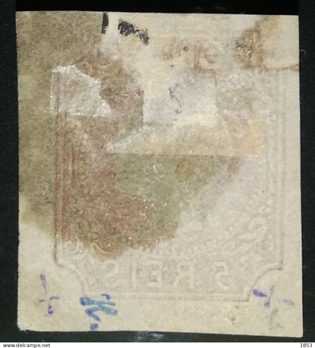 1855/56 - D.PEDRO V.CABELOS LISOS CE5 CUNHO V (EXELENTES MARGENS) - Used Stamps