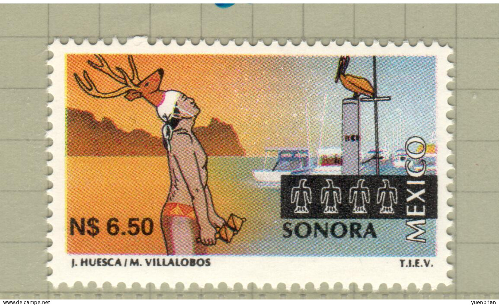 Mexico 1995, Bird, Birds, Pelican, N$6.50, MNH** (Split From Set Of 25v) - Pelikanen