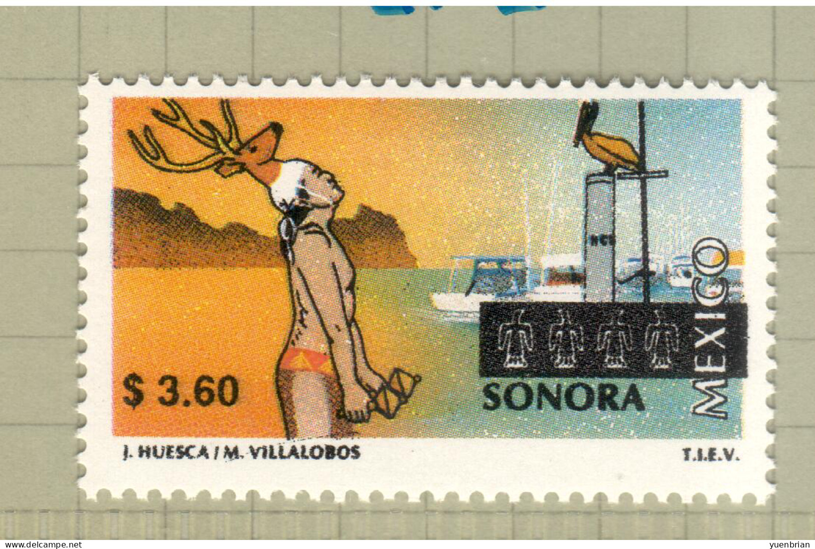 Mexico 1999, Bird, Birds, Pelican, $3.60, MNH** (Split From Set Of 21v) - Pelikane