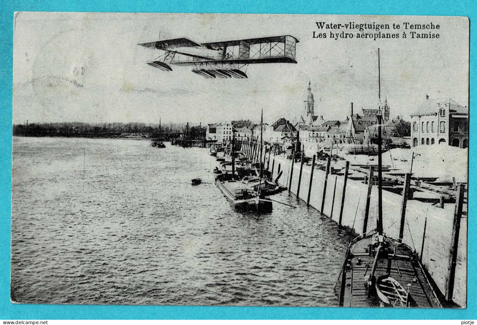 * Temse - Tamise (Oost Vlaanderen) * (Uitg E. De Landtsheer) Water Vliegtuigen, Hydro Aeroplanes, Avion, Péniche, Canal - Temse