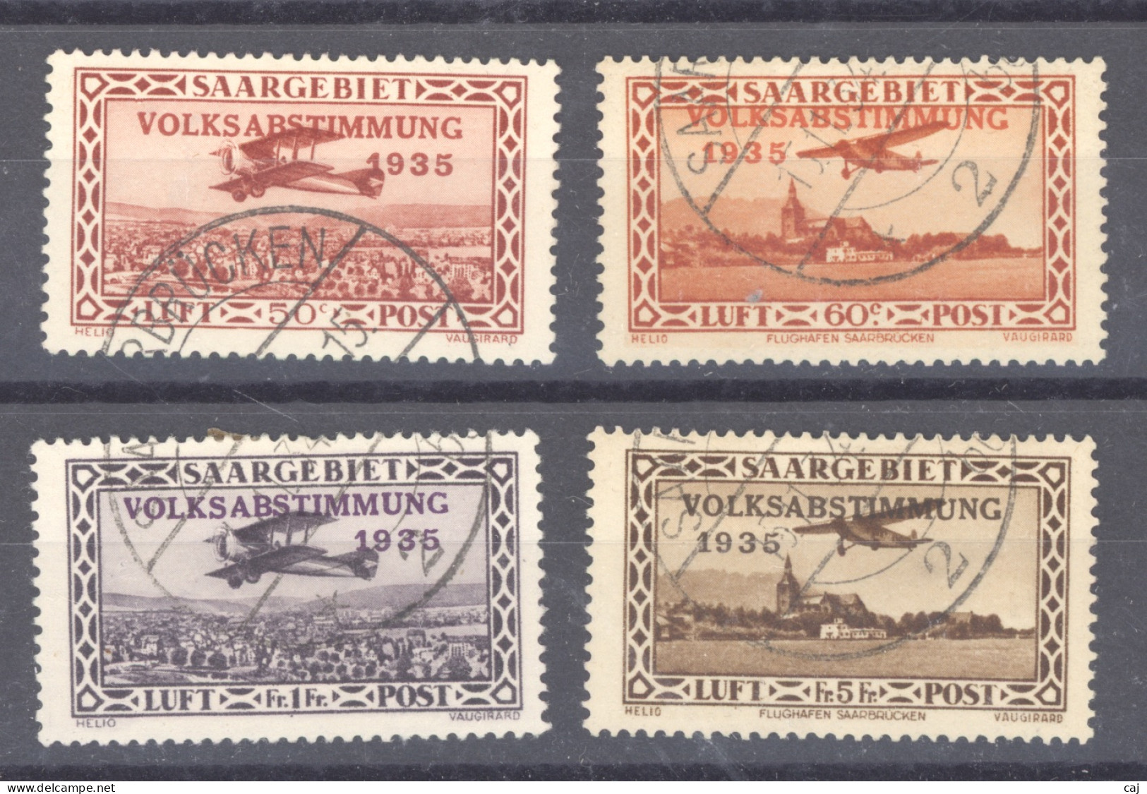 Sarre  -  Avion  :  Yv  5-8  (o) - Airmail