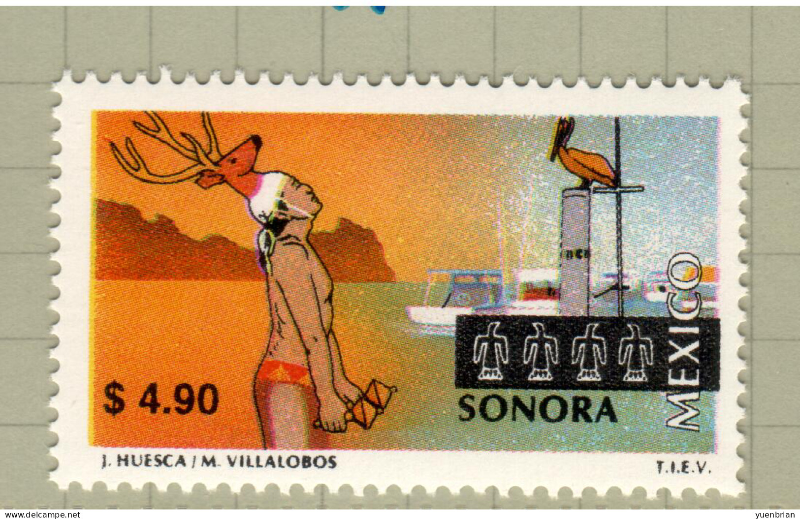 Mexico 1999, Bird, Birds, Pelican, $4.90, MNH** (Split From Set Of 28v) - Pelikanen