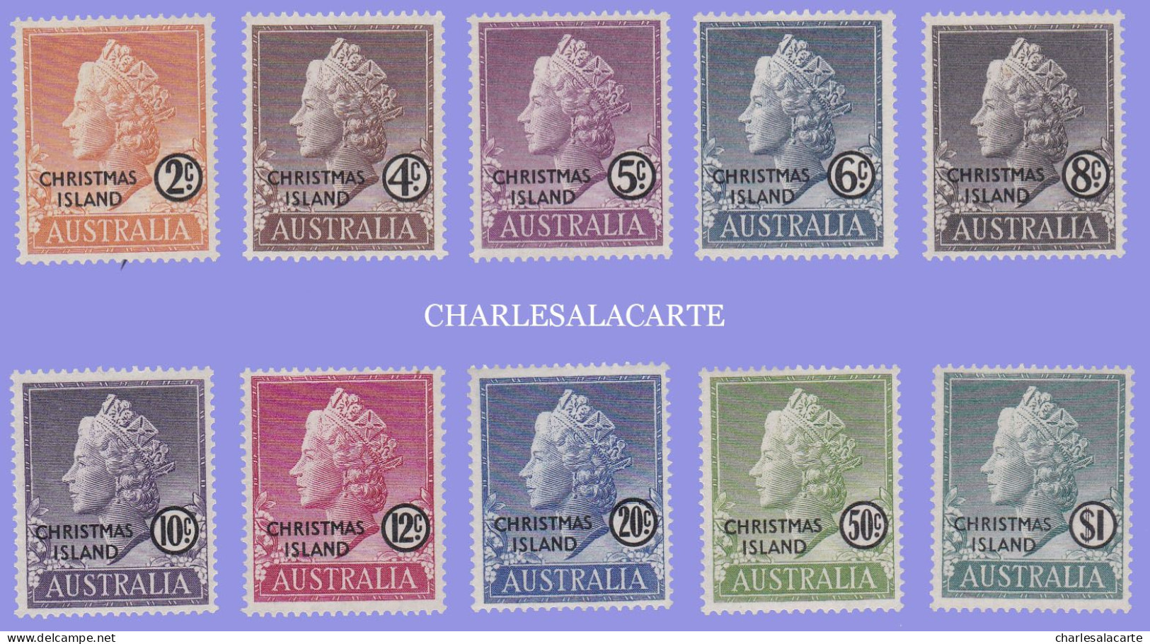 CHRISTMAS ISLAND 1958  Q.E. II  FIRST DEFINITIVE STAMPS  SG 1-10  U.M. - Christmas Island