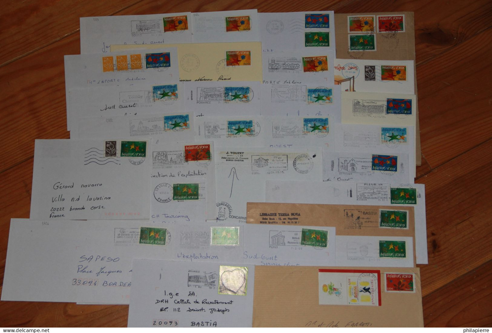 57 Lettres De France, Flammes, Timbre Seul Sur Lettre, Année 2004 - Used Stamps