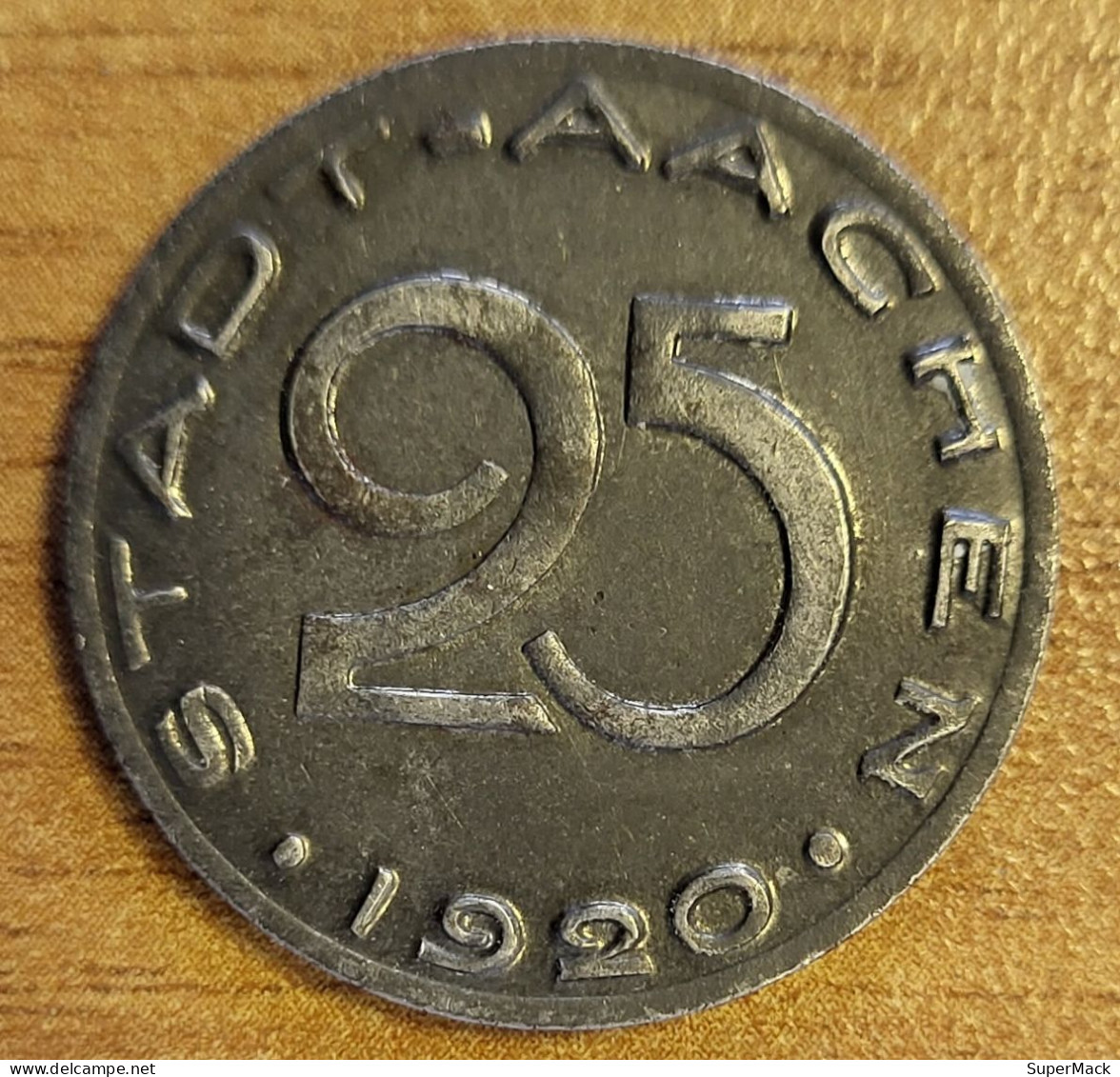 ALLEMAGNE 25 Pfennig Stadt Aachen 1920 FUNCK#1.10 SPL+ - Andere & Zonder Classificatie