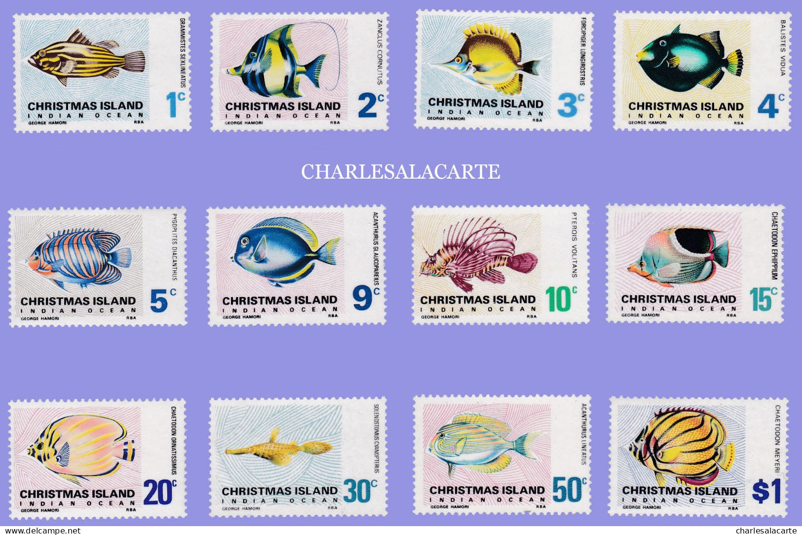 CHRISTMAS ISLAND 1968-1970  FISH  DEFINITIVE STAMPS  12 VALUES  SG 22-31  U.M. - Christmas Island