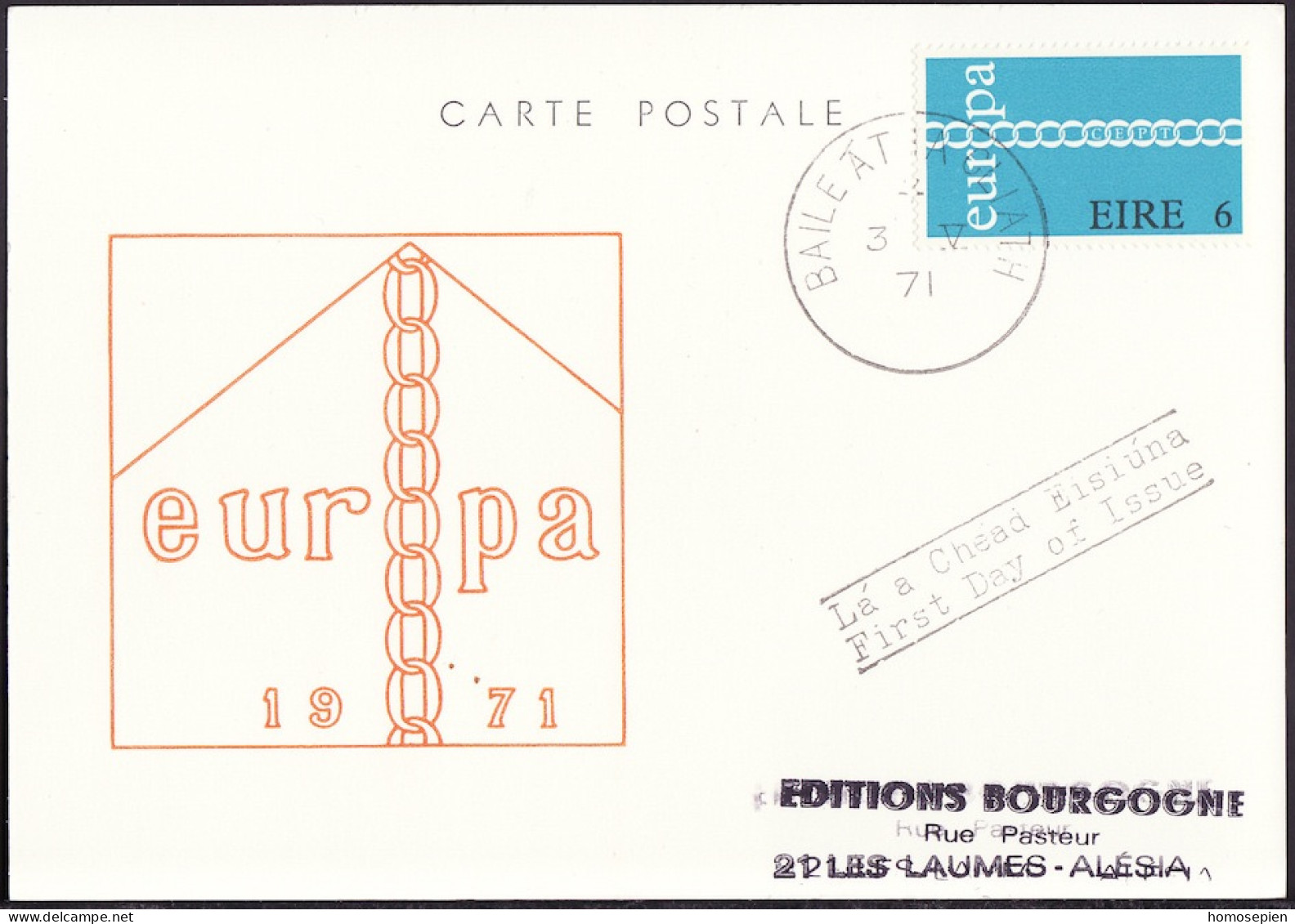 Irlande - Ireland - Irland CM 1971 Y&T N°268 - Michel N°MK266 - 6p EUROPA - Interi Postali