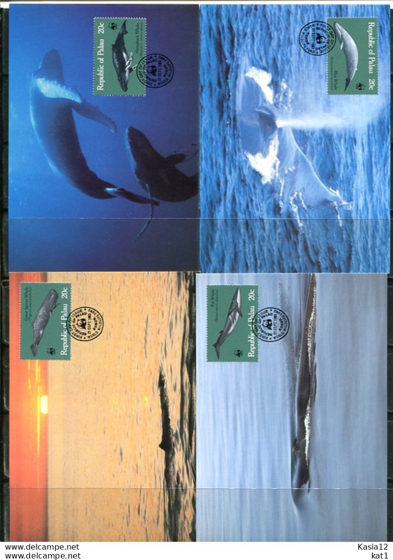 A51369)WWF-Maximumkarten Saeugetiere: Palau 20 - 23 - Cartoline Maximum