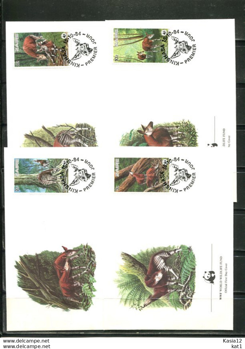 A51388)WWF-FDC Saeugetiere: Zaire 875 - 878 - FDC