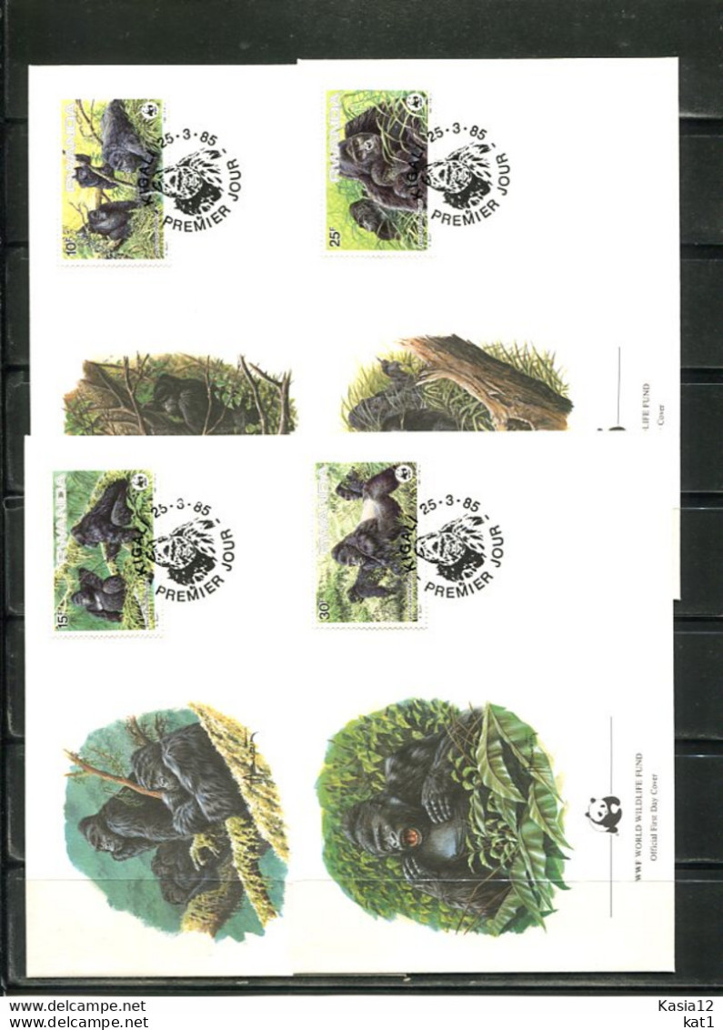 A51397)WWF-FDC Saeugetiere: Ruanda 1292 - 1295 - FDC