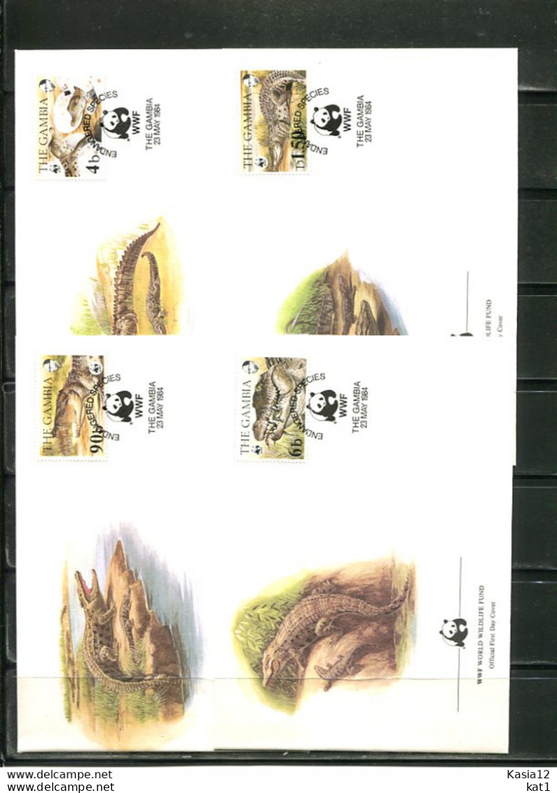 A51416)WWF-FDC Reptilien: Gambia 517 - 520 - FDC