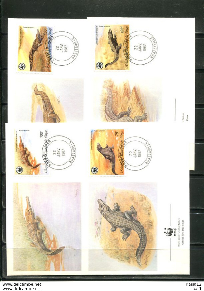 A51418)WWF-FDC Reptilien: Kongo 1063 - 1066 - FDC