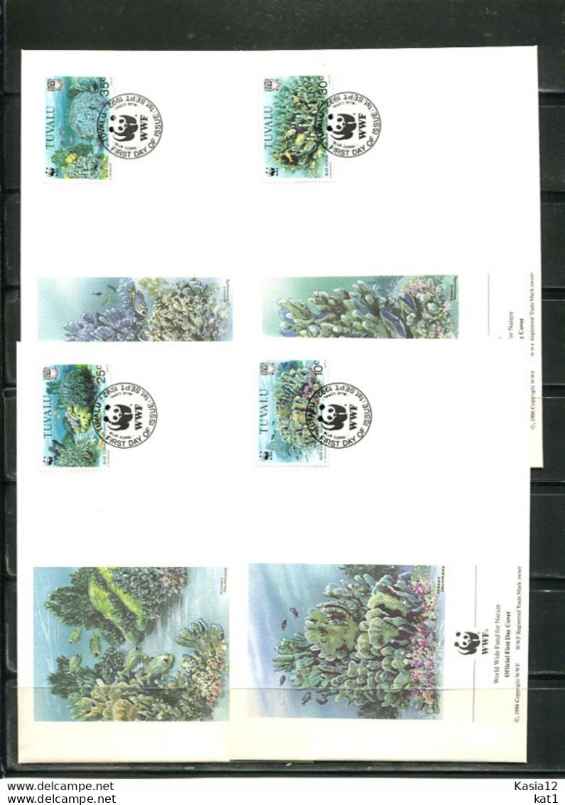 A51428)WWF-FDC Fische: Tuvalu 638 - 641 - FDC