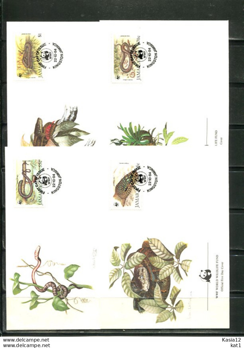 A51431)WWF-FDC Reptilien: Jamaika 591 - 594 - FDC