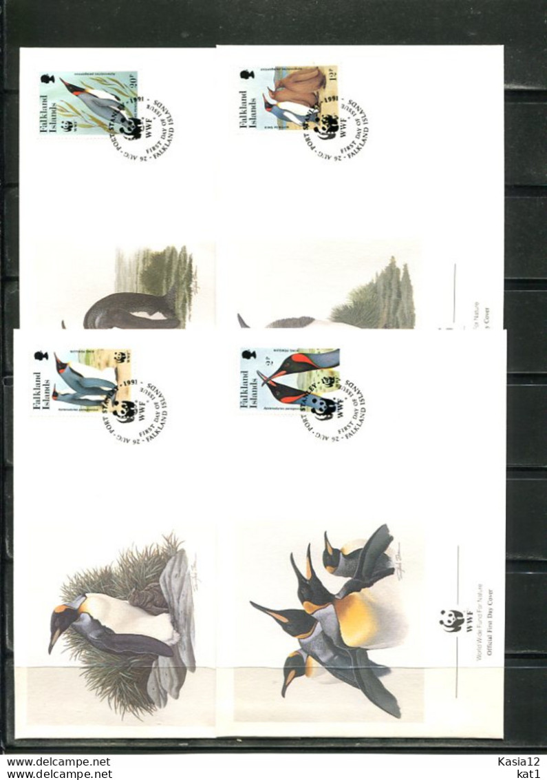 A51447)WWF-FDC Vogel: Falkland 538 - 541 - FDC