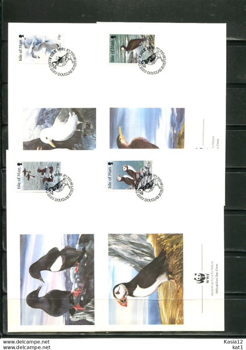 A51448)WWF-FDC Vogel: Man 408 - 411 - FDC